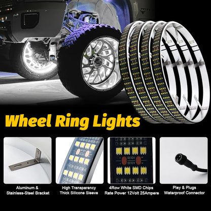 White 4row Wheel lights